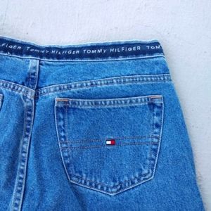 Vintage Tommy Hilfiger Straight Jeans High Rise Mom Spell Out Cotton